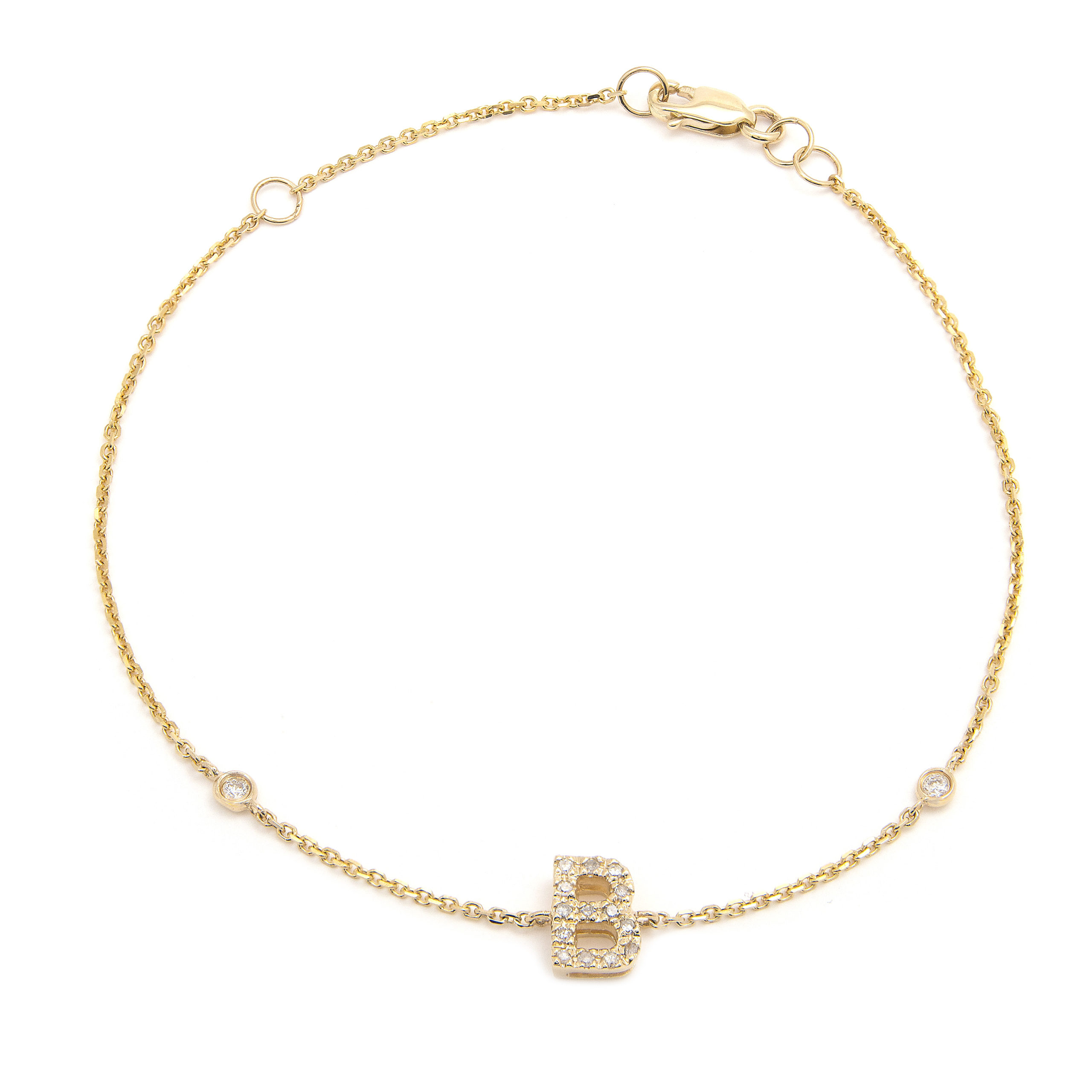 Single Letter Gold Bracelet