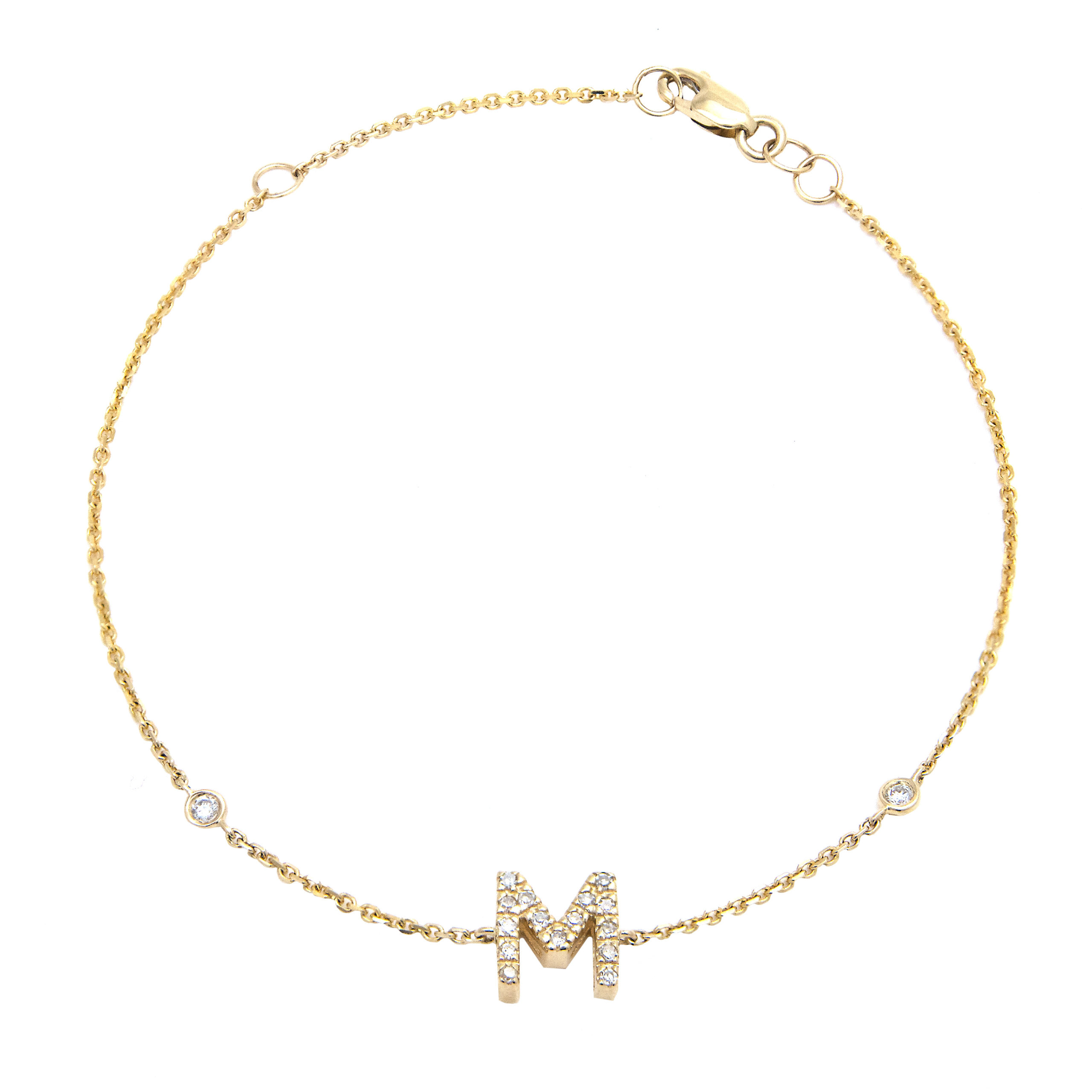 diamond monogram bracelet