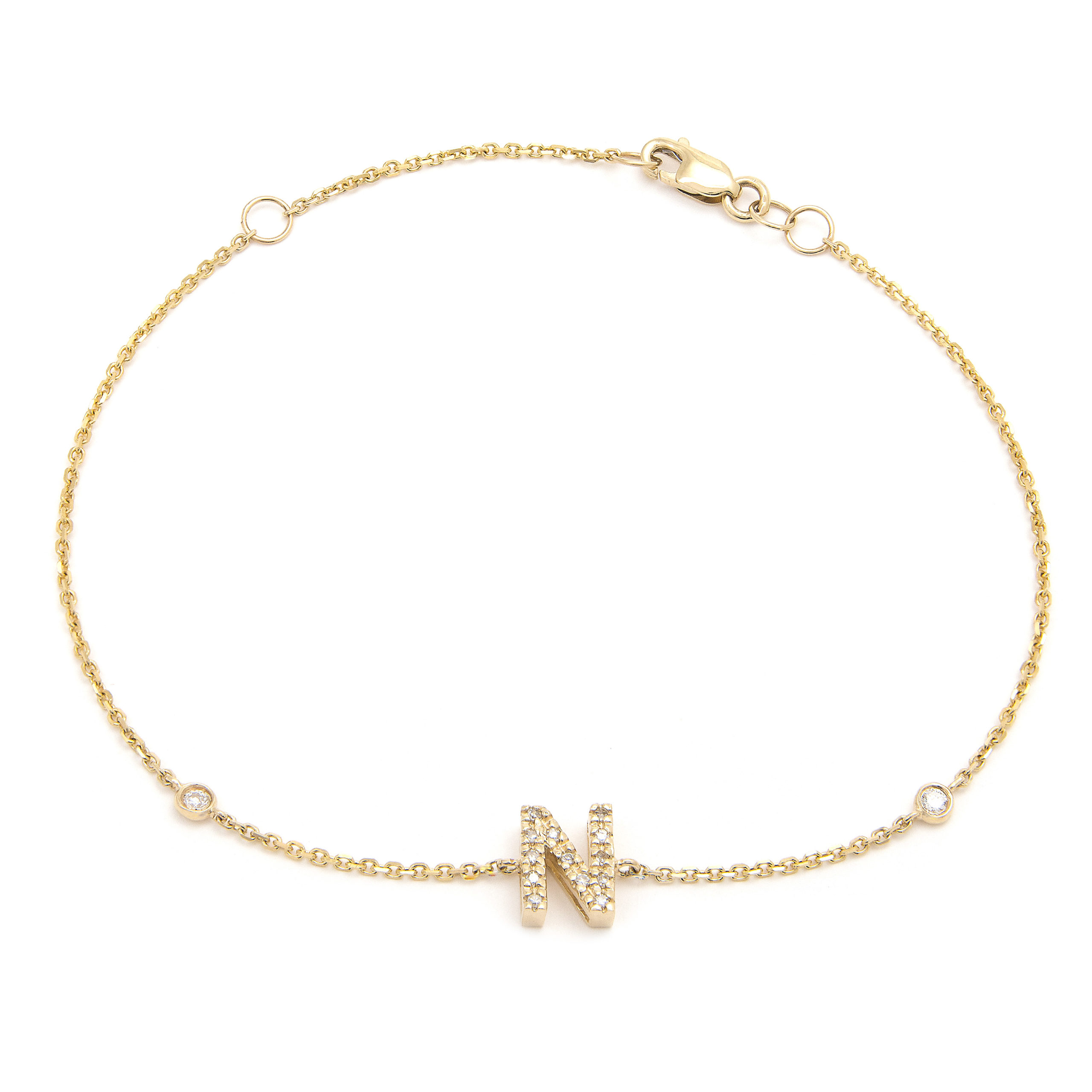 Single Letter Gold Bracelet