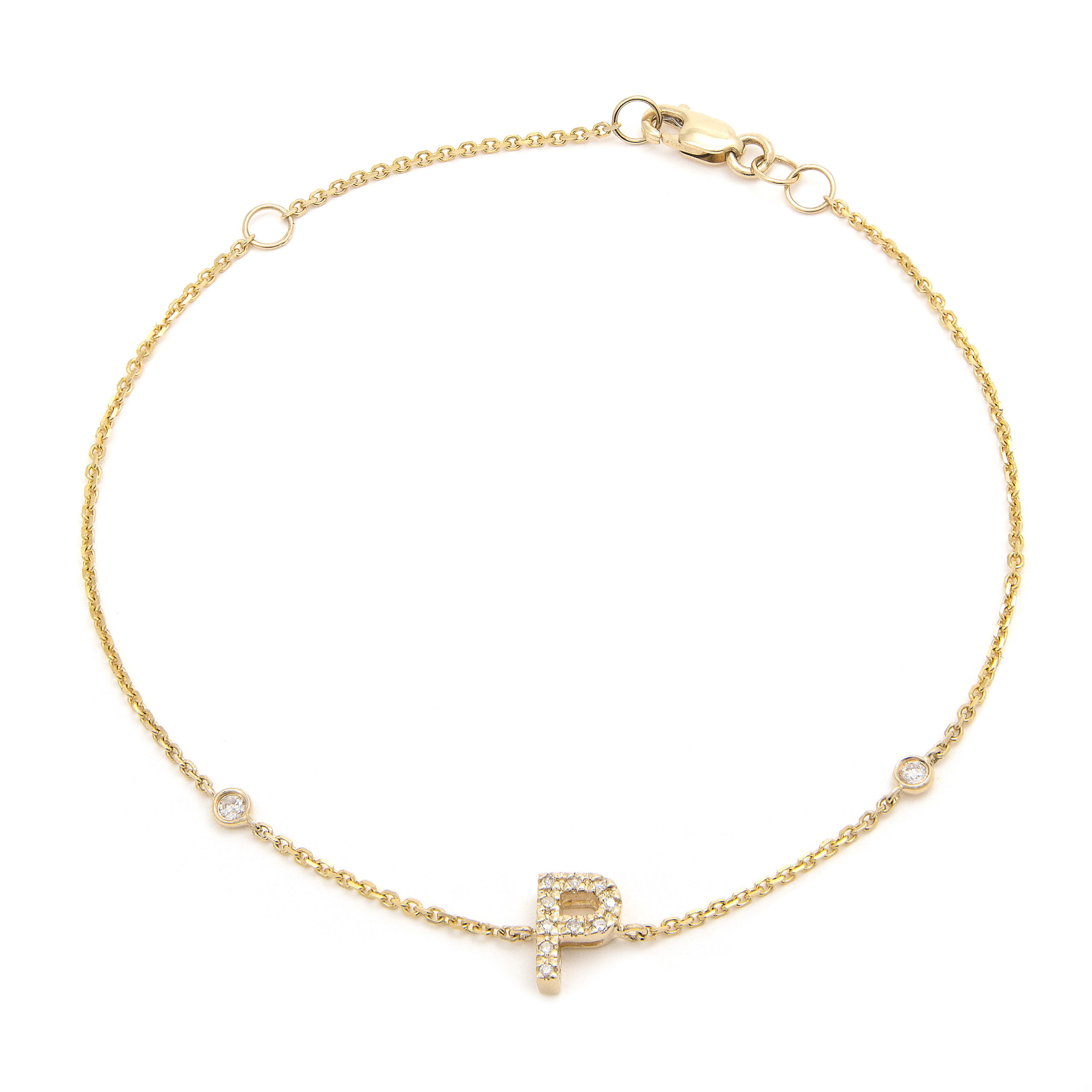 Single Letter Gold Bracelet