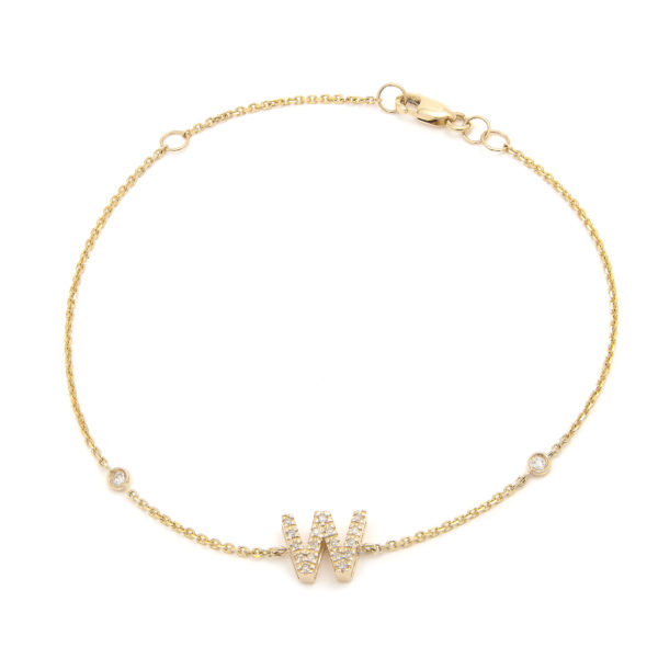 14K Yellow Gold Letter M Bracelet