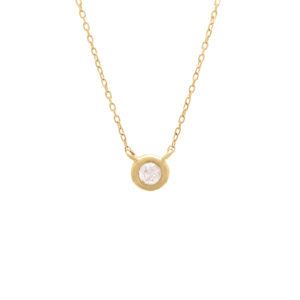 Yellow Gold Bezel Round Bezel Diamond Necklace (14k Yg Diamond Bezel Necklace)