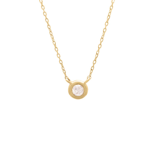 Yellow Gold Bezel Round Bezel Diamond Necklace (14k Yg Diamond Bezel Necklace)