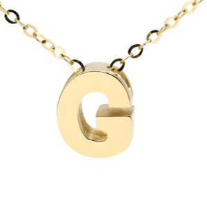 Yellow Gold Initial Gold Necklace (14k Yg Initial G With Chain)