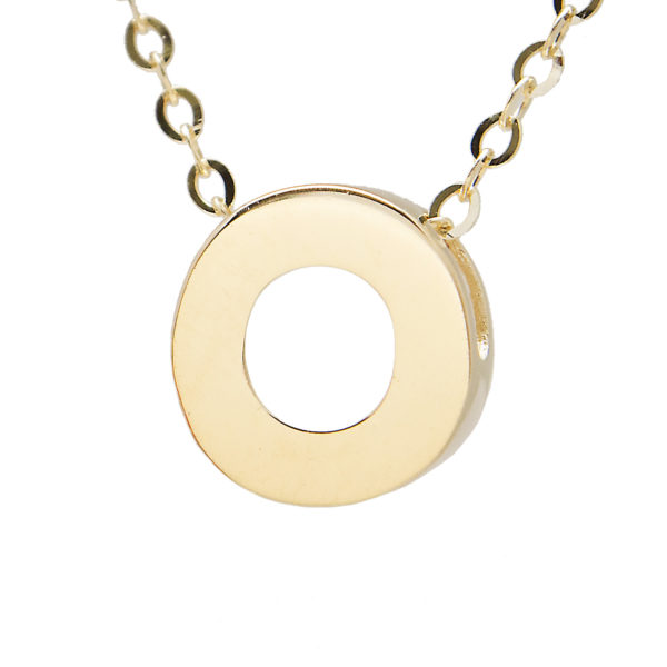 Yellow Gold Initial Gold Necklace (14k Yg Initial O With Chain)