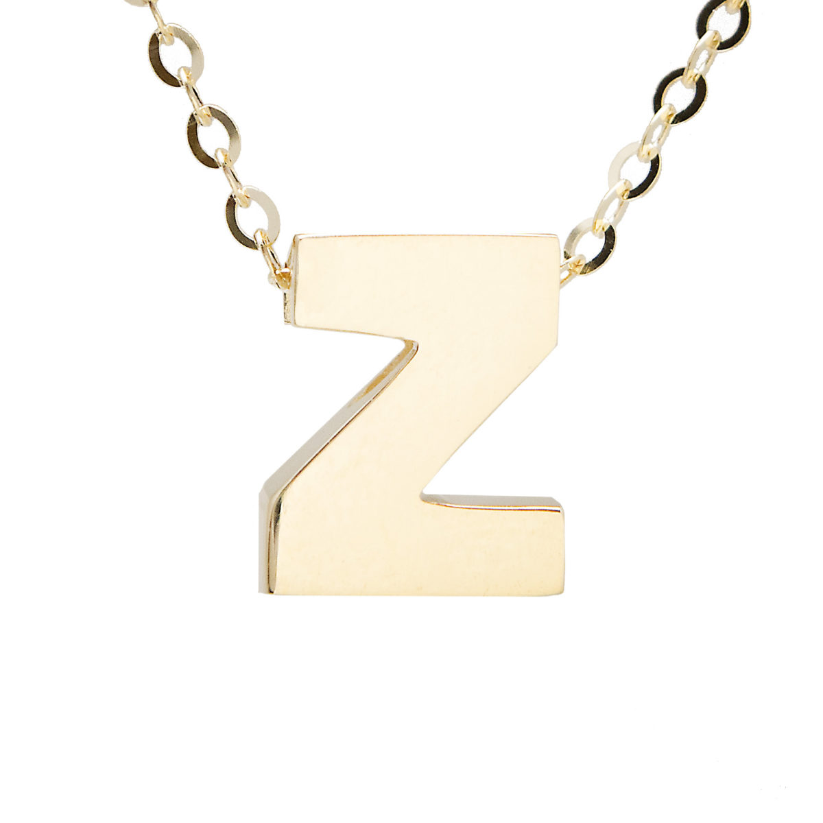 Yellow Gold Initial Gold Necklace (14k Yg Initial Z With Chain)