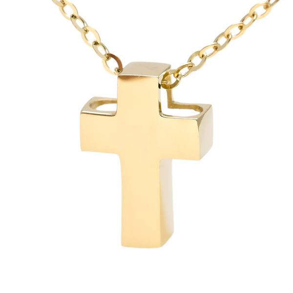 Yellow Gold Cross Gold Pendant (14k Yellow Gold Cross With 16+2" Chain)