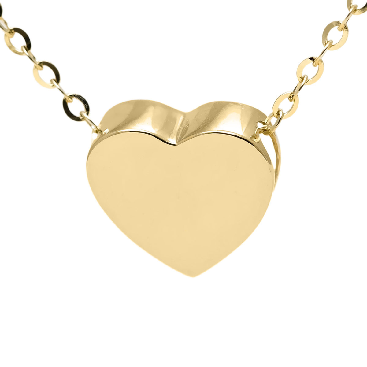 Yellow Gold Heart Gold Necklace (14k Yellow Gold Heart With 16+2" Chain)