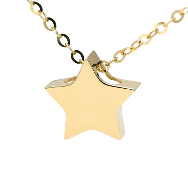 Yellow Gold Star Gold Necklace (14k Yellow Gold Star With 16+2" Chain)