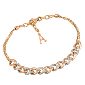 18kt rose gold white diamond bracelet