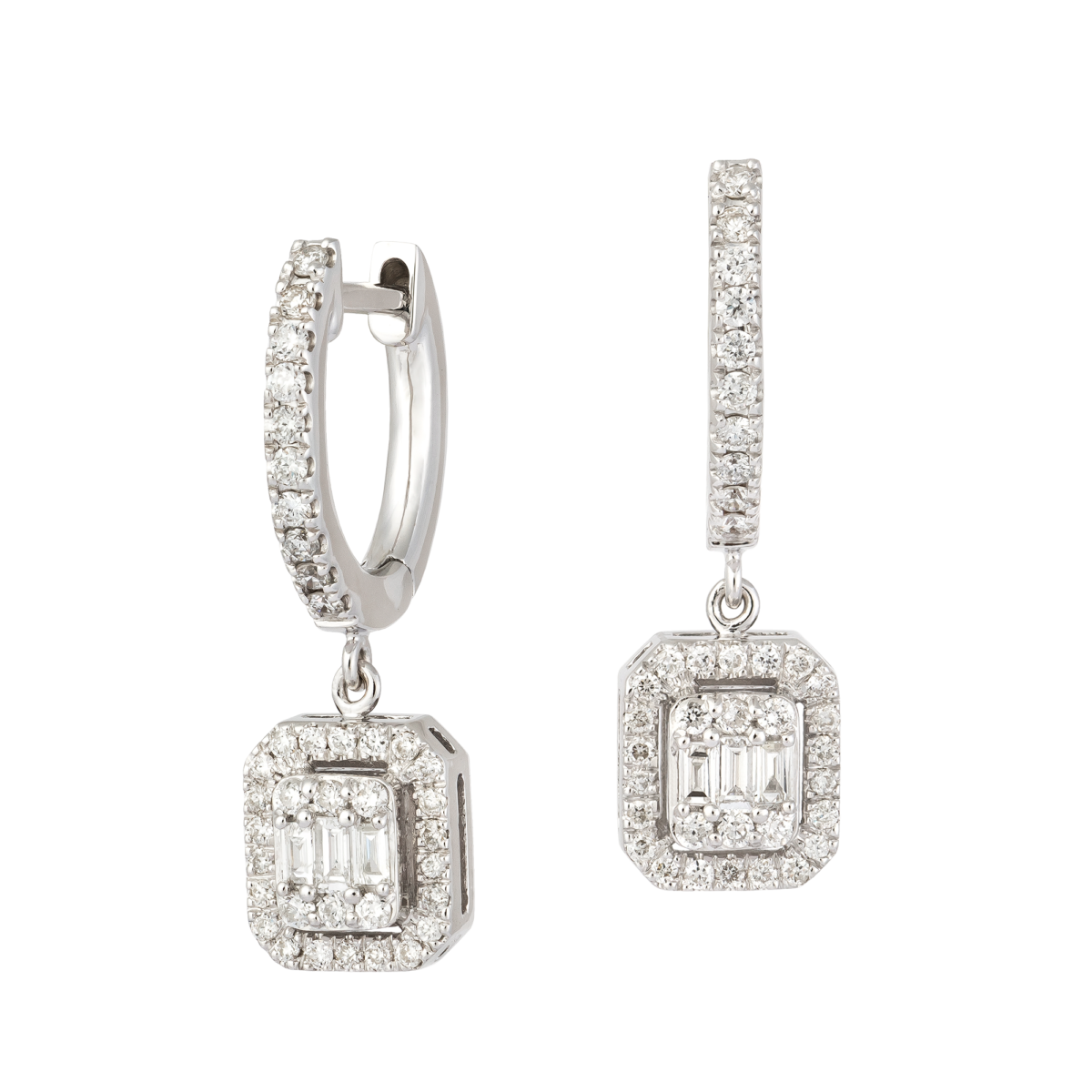 18kt white gold diamond earrings