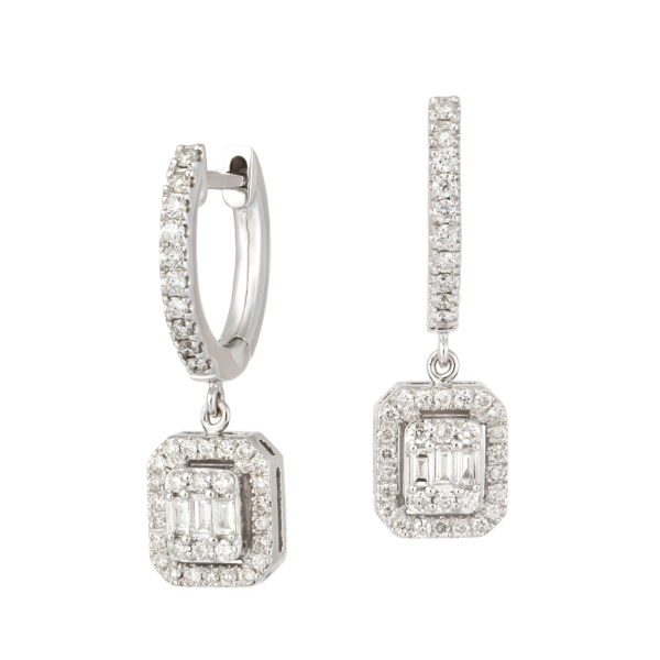 18kt white gold diamond earrings