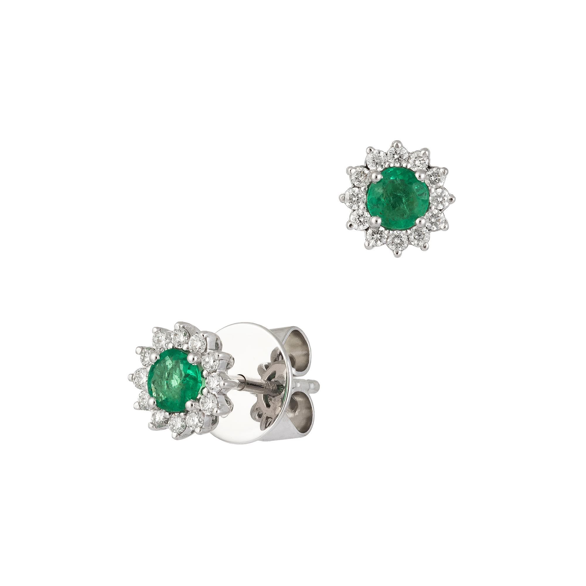 18kt white gold with diamond and emeralds ⁠— KE1223/EM - Jewels In Paradise