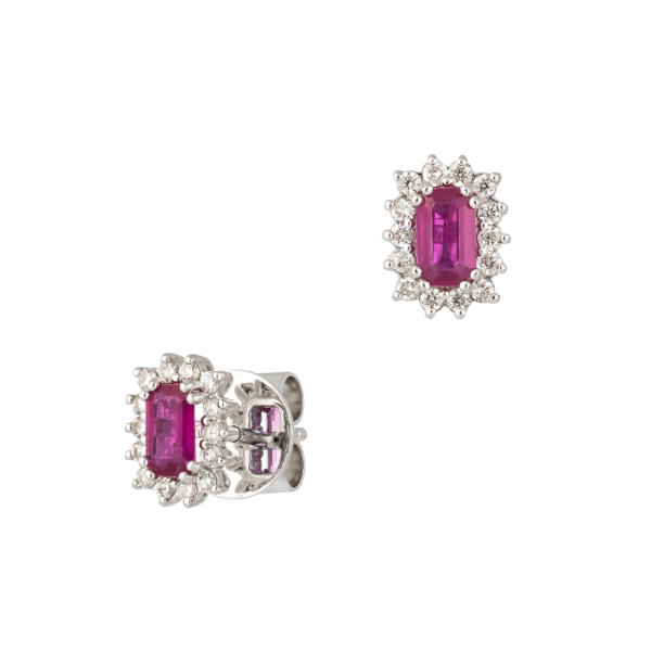 18kt white gold with diamond & Ruby