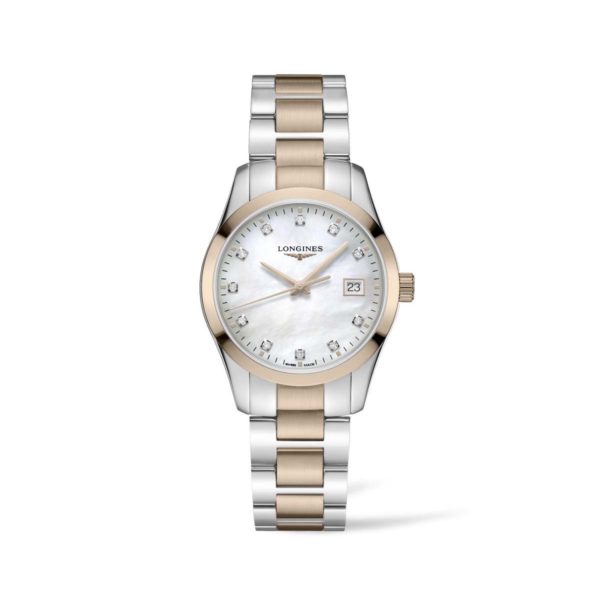 L23863877 — Conquest Classic 34mm Stainless Steel with diamonds