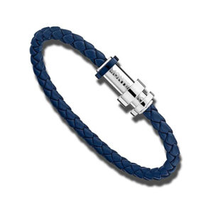 11654568 — Montblanc Unicef Bracelet, Woven Leather Steel, 68